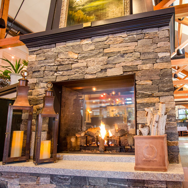 stone fireplace